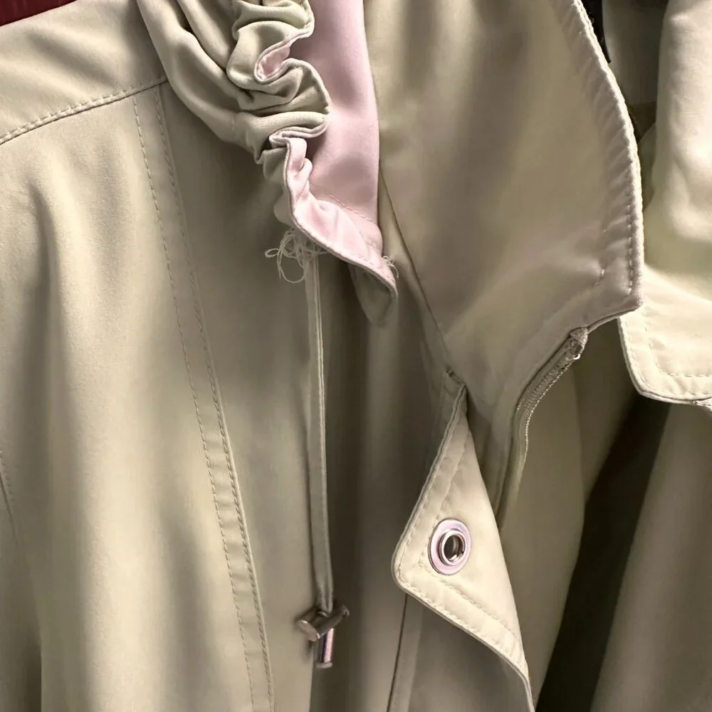 Green, Raincoat, Trenchcoat - Picture 5 of 12